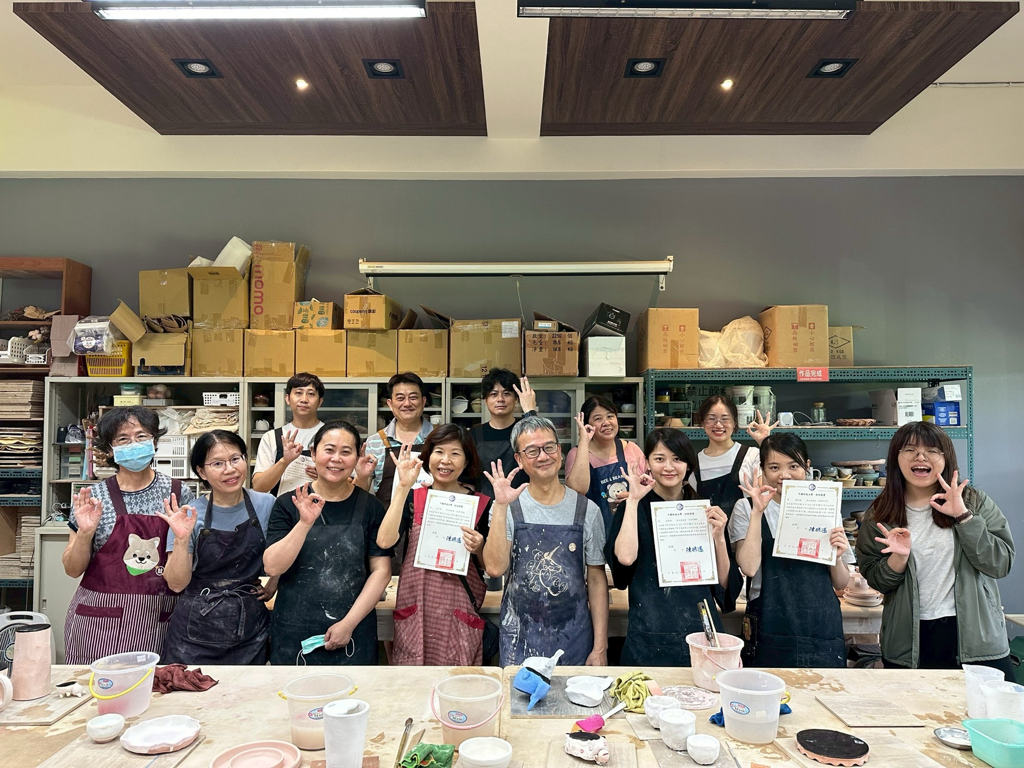 初階陶工創藝實作班 結訓日合影